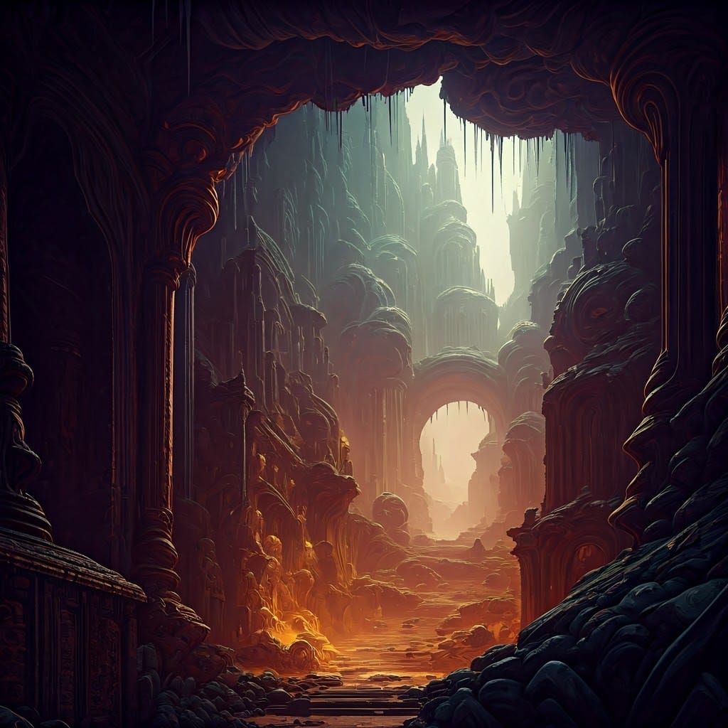 Enchanted Jungle Scene in the Style of Matte Painting