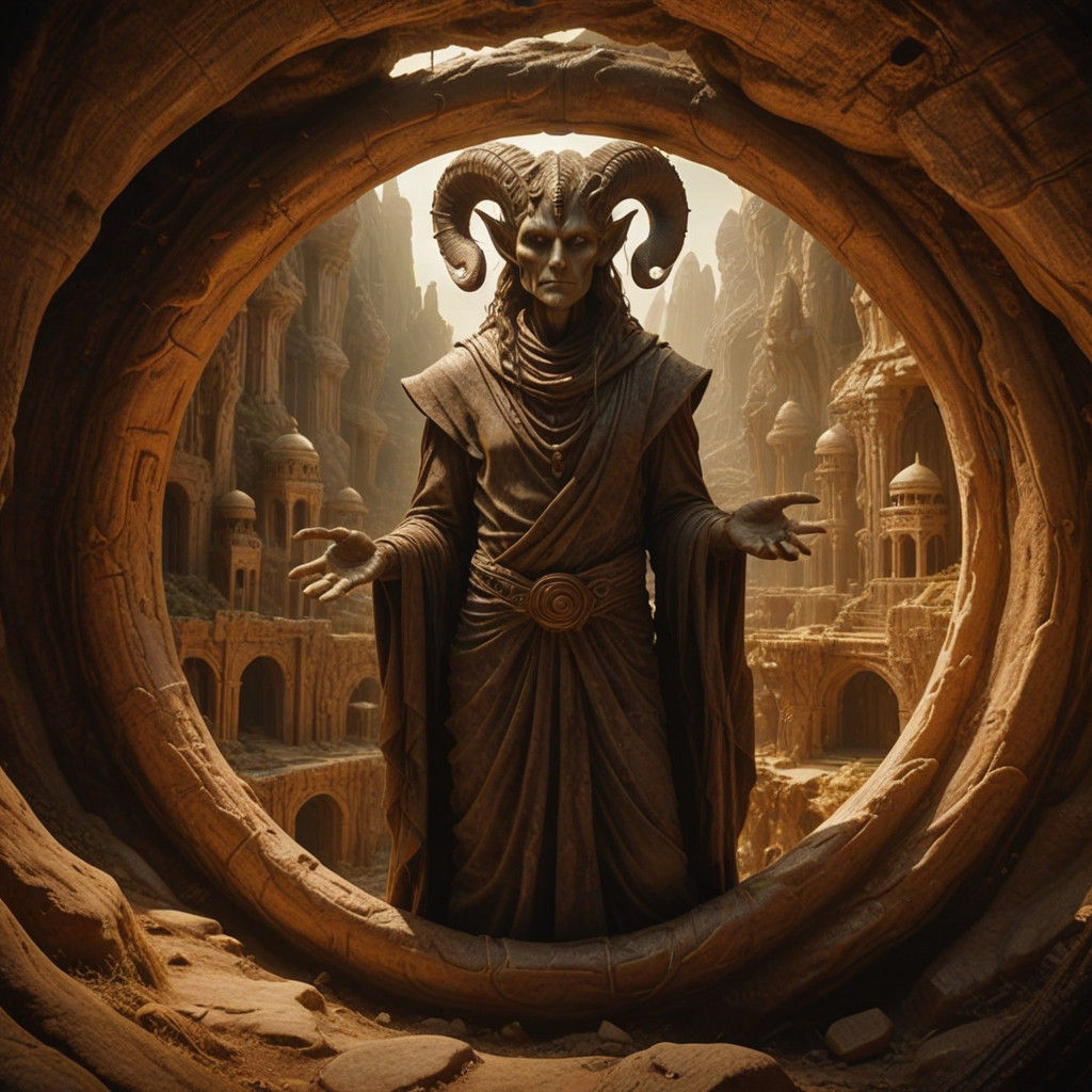 Ethereal Elf in Biomechanical Cityscape