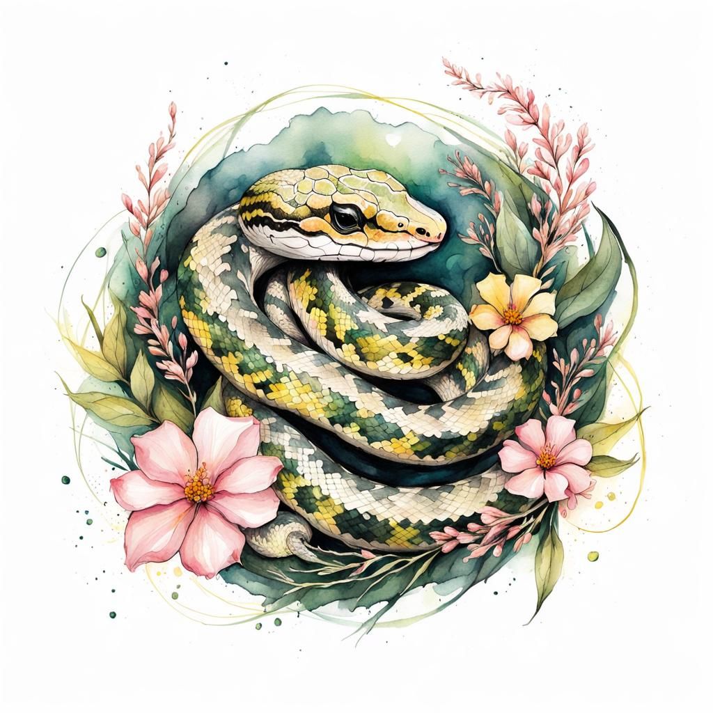 Flower python - AI Generated Artwork - NightCafe Creator