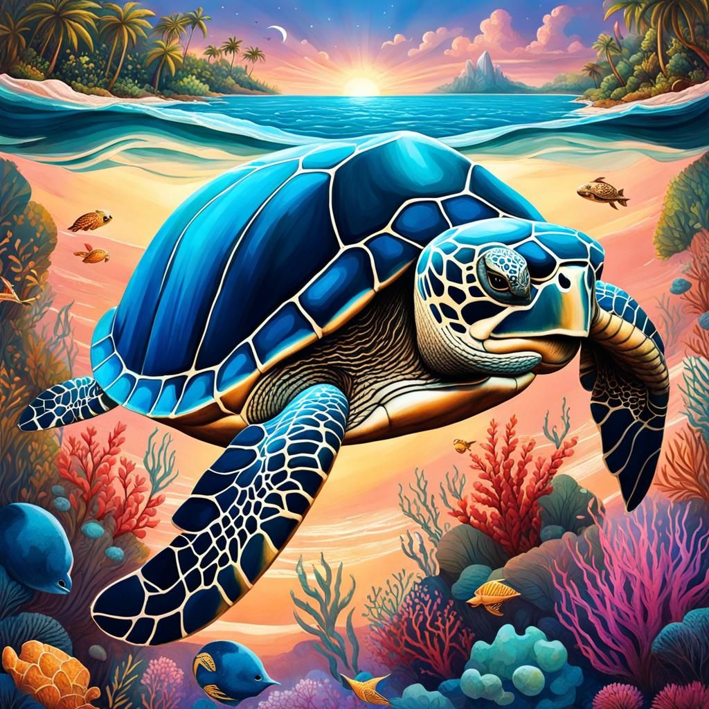 Sea Turtle - Ai Generated Artwork - Nightcafe Creator