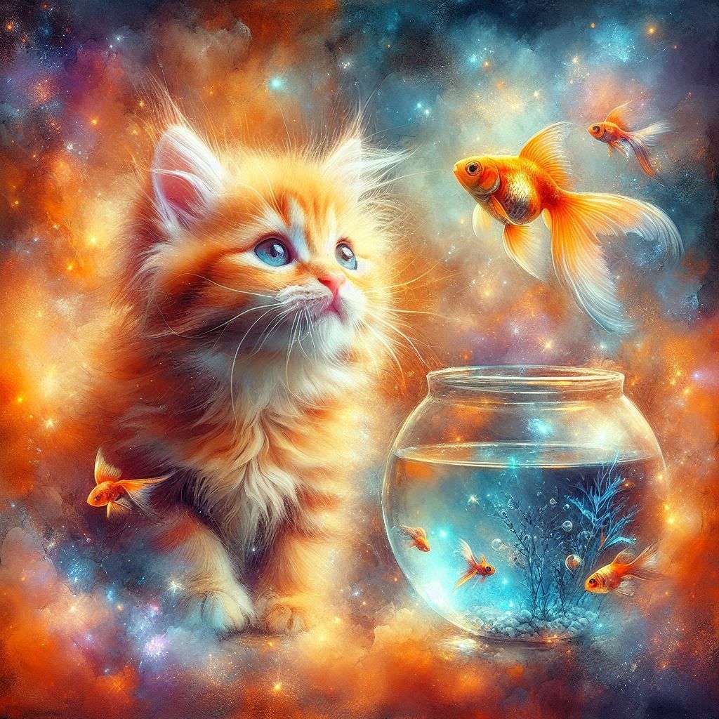 A kitten's daydream