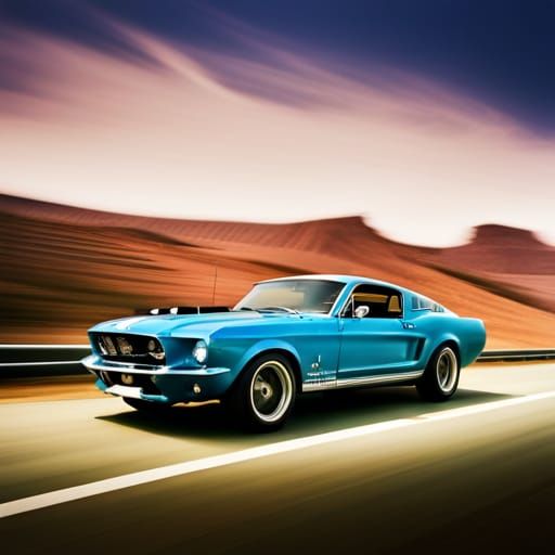 1967 Ford Mustang GT Fastback Shelby GT500 Japane. AI Art