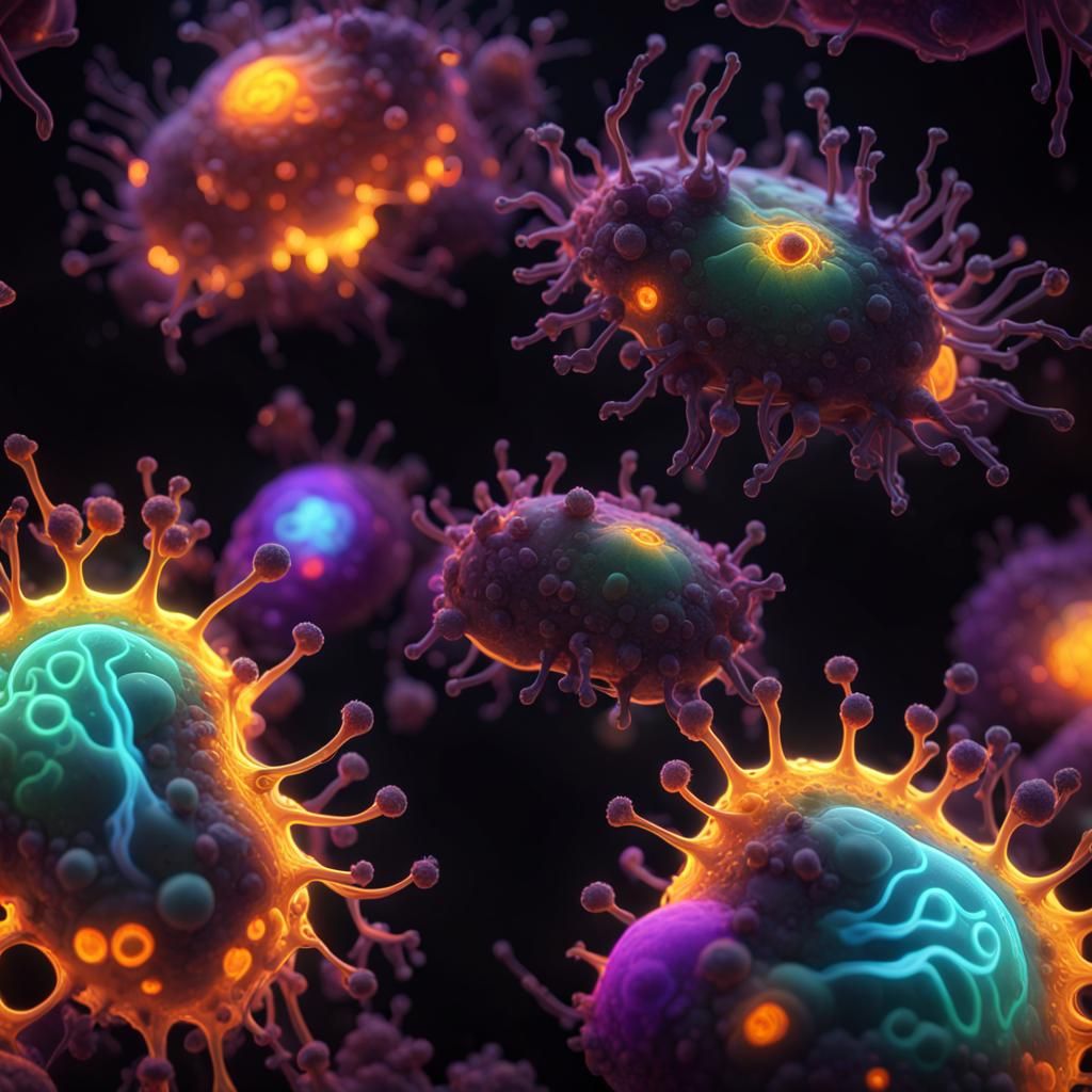 Glowing Amoebas  by @Sharoja