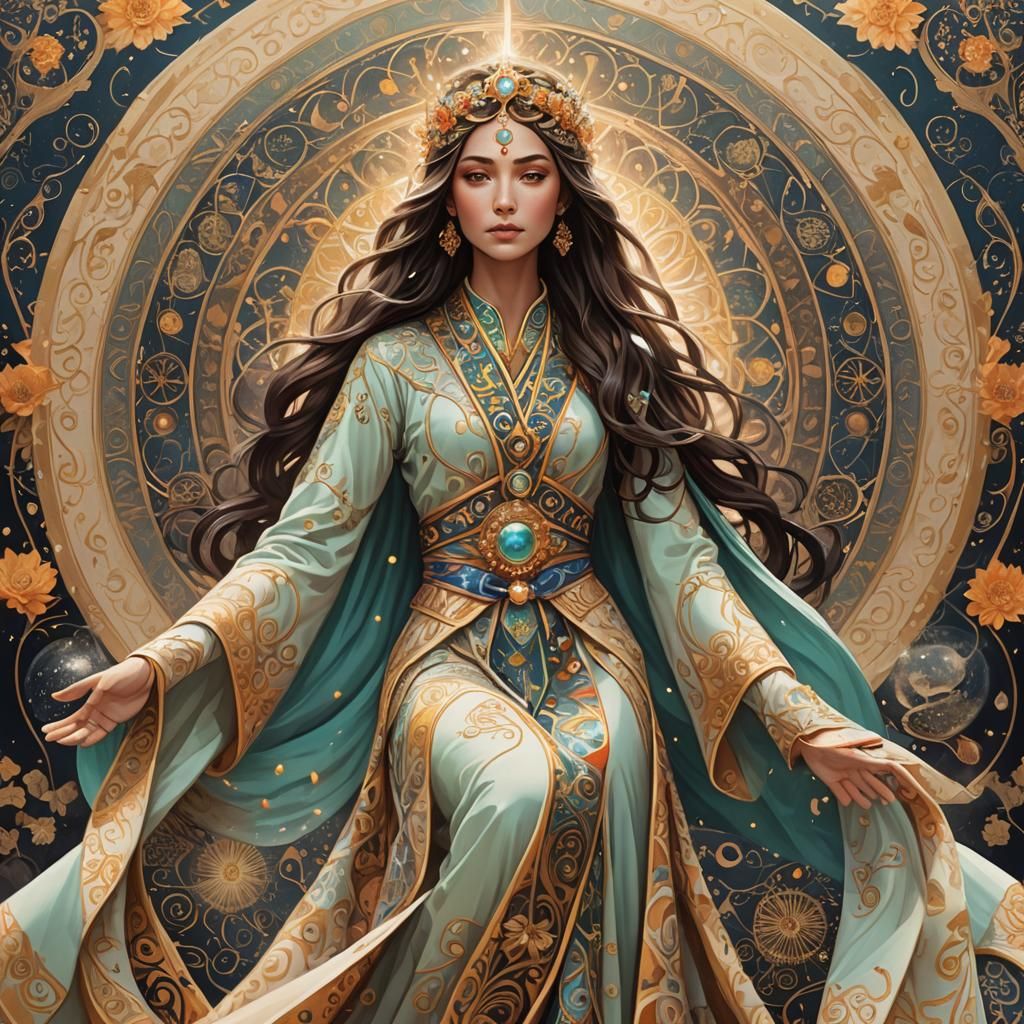 Lyra, Goddess of Fables and Lore - AI Generated Artwork - NightCafe Creator