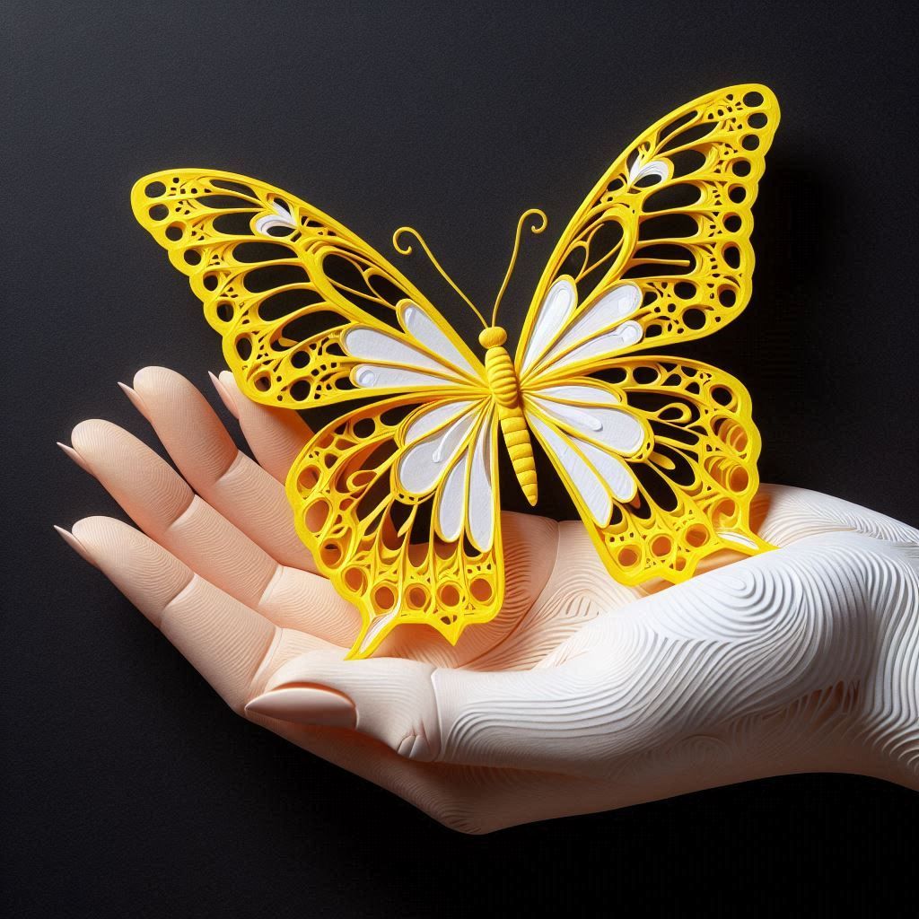 Butterfly on hand.