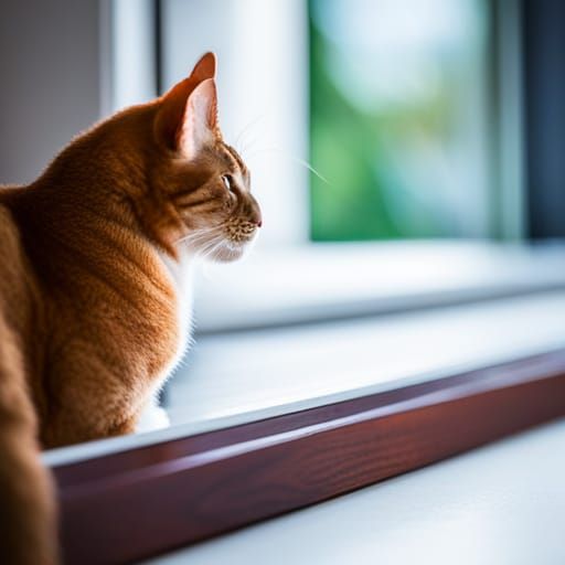 Aphrodite Giant cat on a window sill