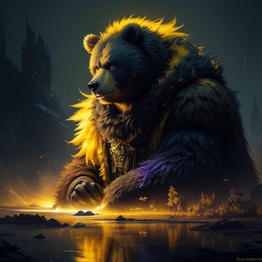 yellow fur grumpy bear not humanlike