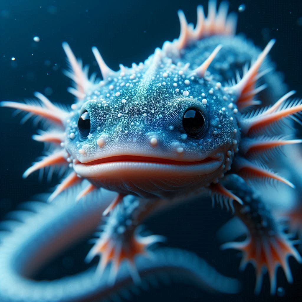 A blue Axolotl