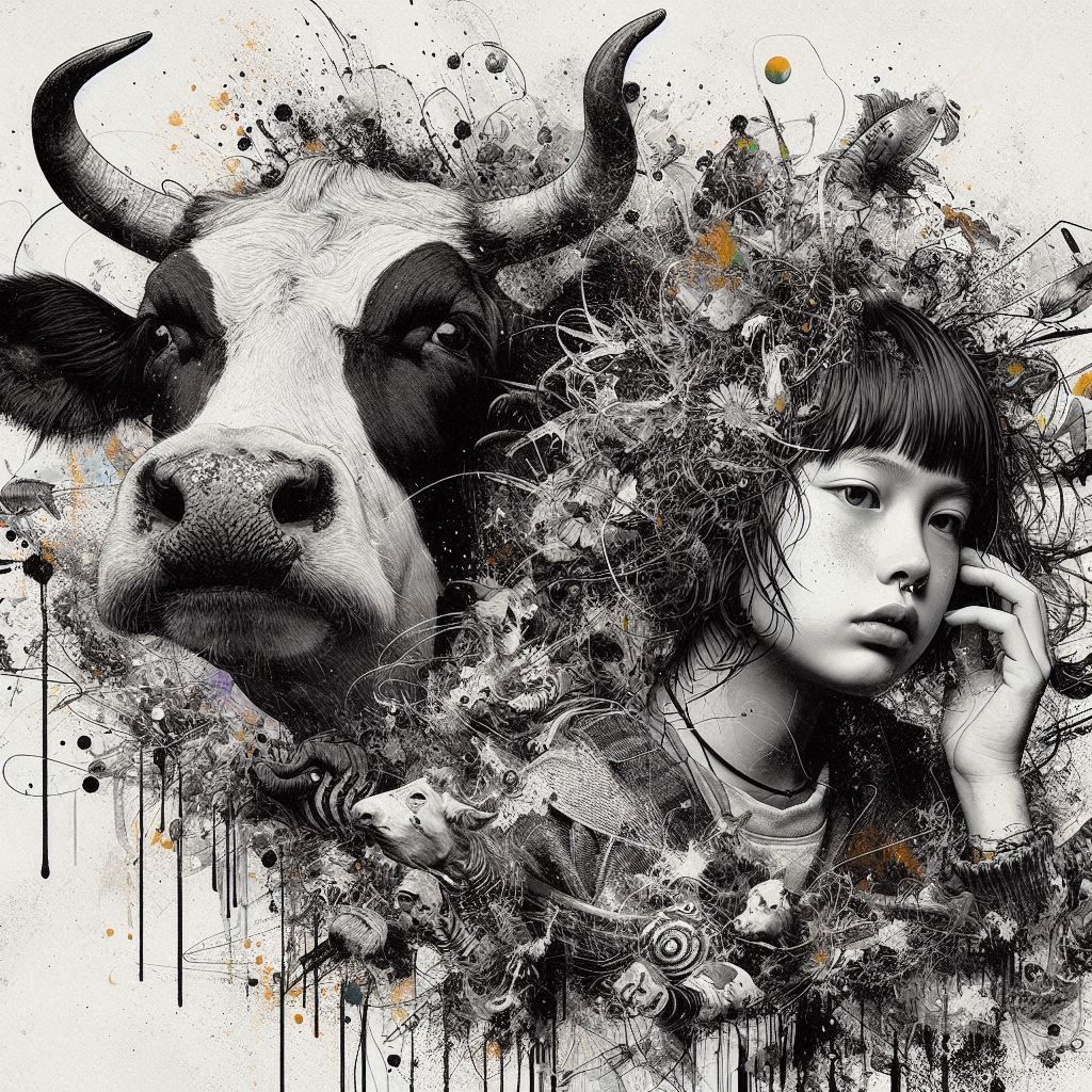 Girl and cow