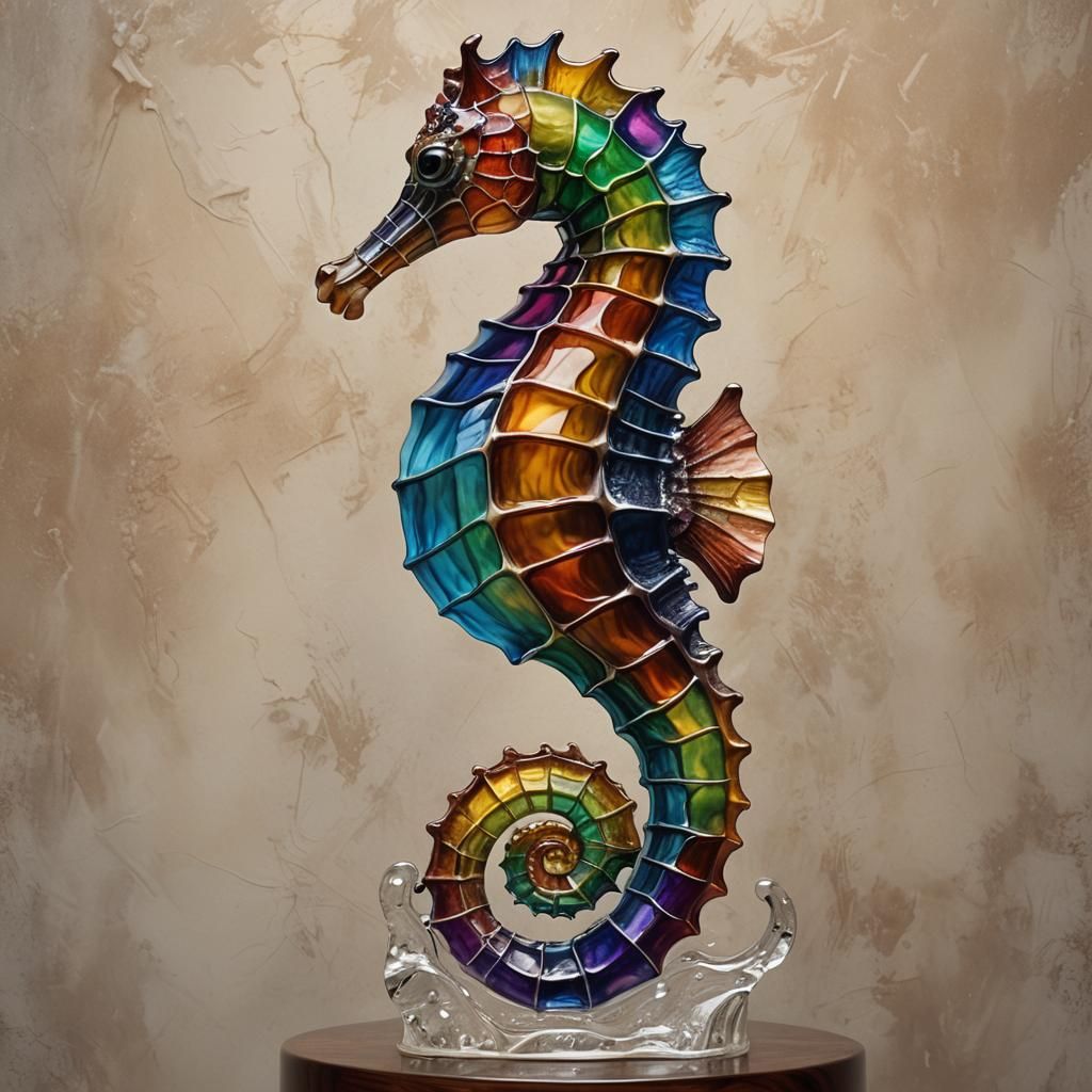 A cute glass seahorse.