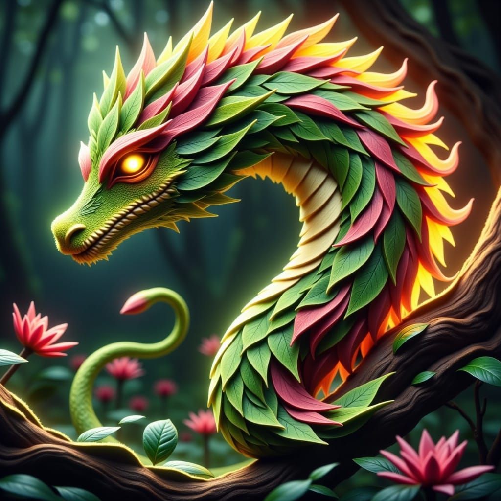 Dragon <lora:LeafyCreatures:1.0>