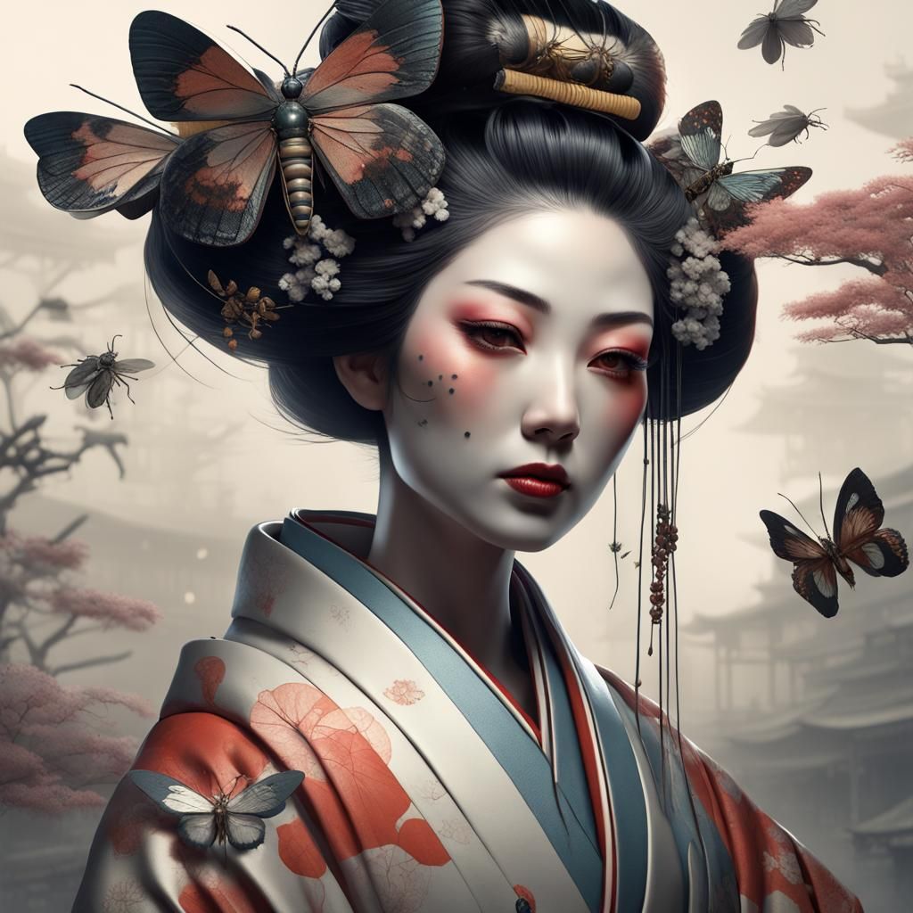 Japanese Series: Geishas and Insects - AI Generated Artwork - NightCafe ...