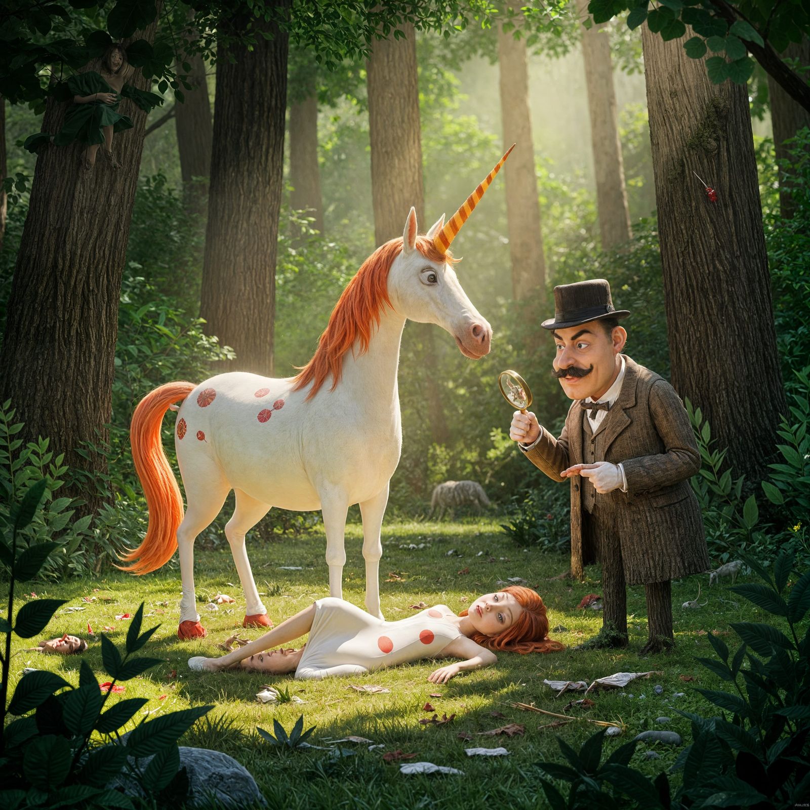 "Mon cheval. You must be more careful. Virgins, they do not grow on trees, you know "