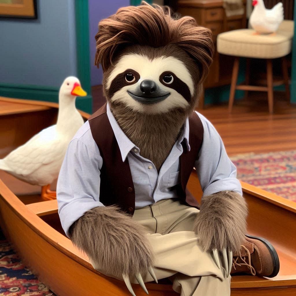 Sloththew Perry as Chandsloth Bing, in “Friends”
