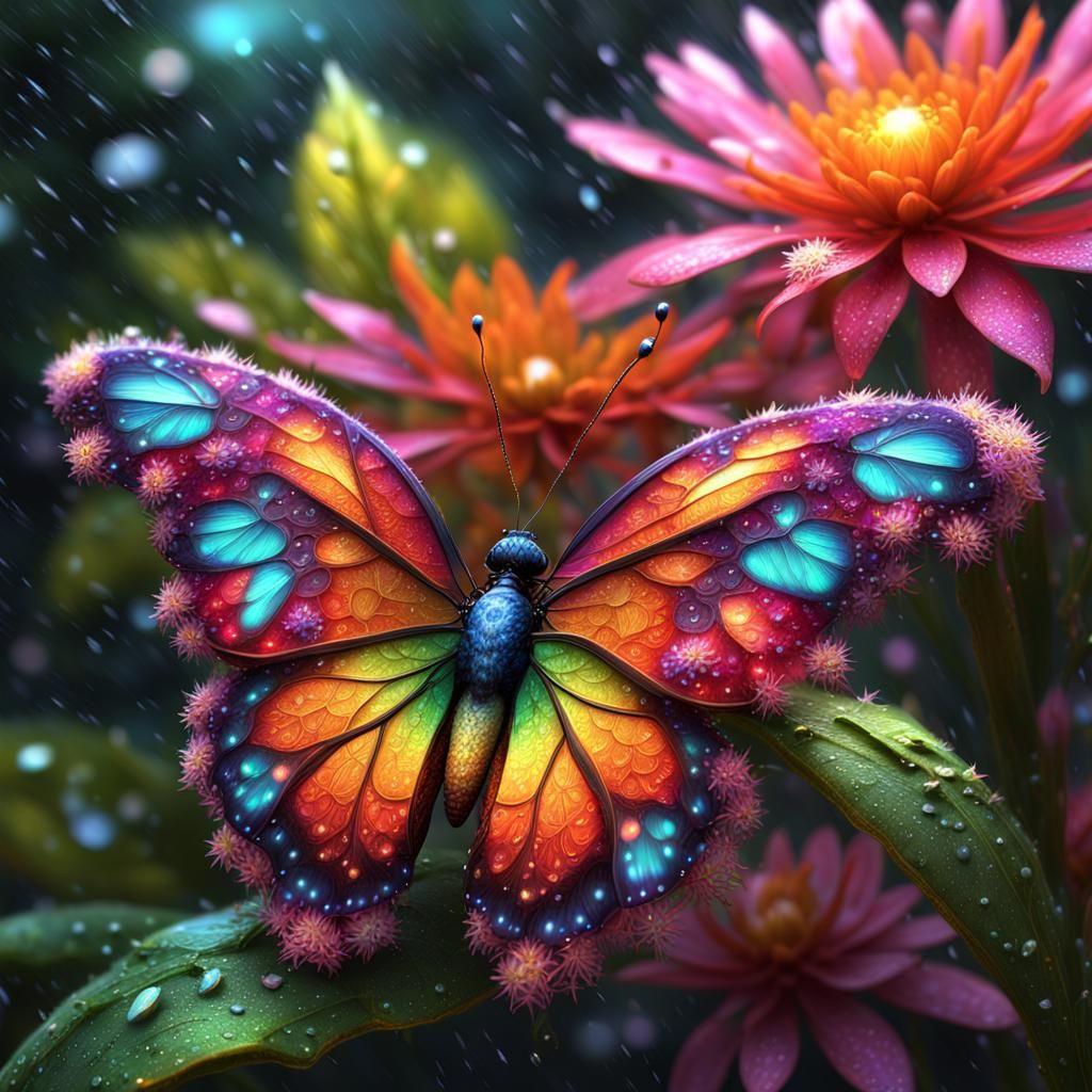 Beautiful Rainforest Butterfly 4 - AI Generated Artwork - NightCafe Creator