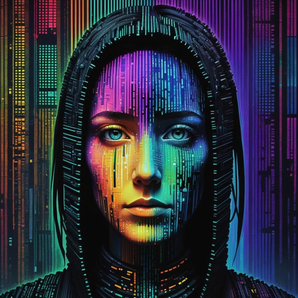 Glitch art woman  by @Ms Art