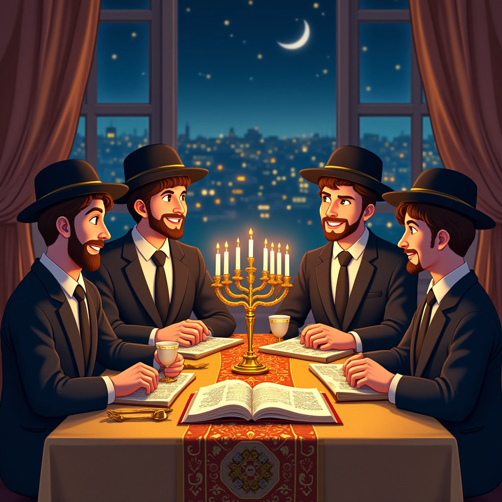 Passover Seder in Jerusalem: Anime-Inspired 3D Art