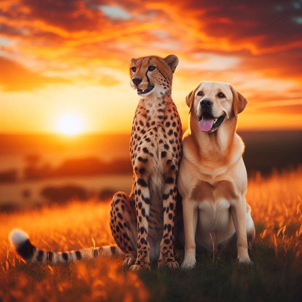 Cheetah with Support Dog