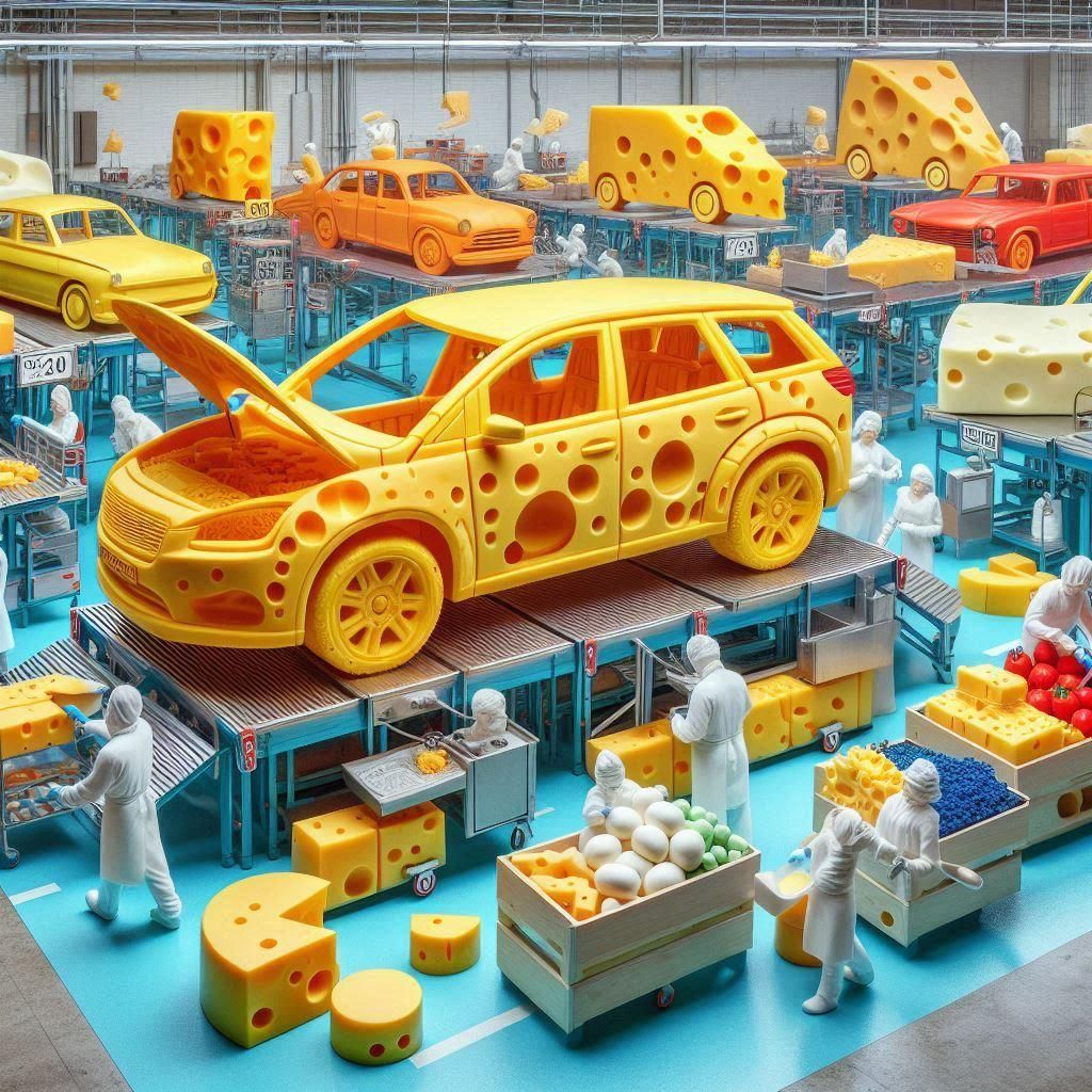 Cheesey assembly line