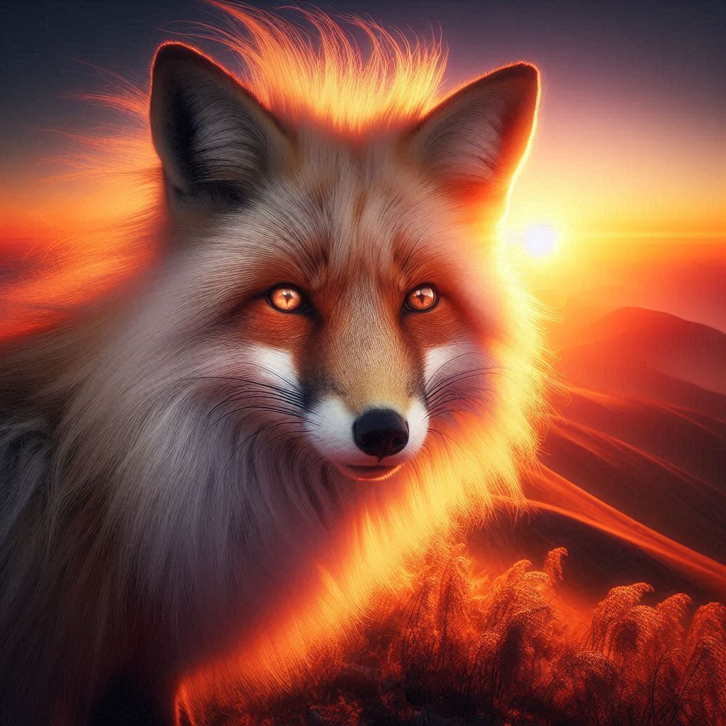 Fox enjoying the sun set
