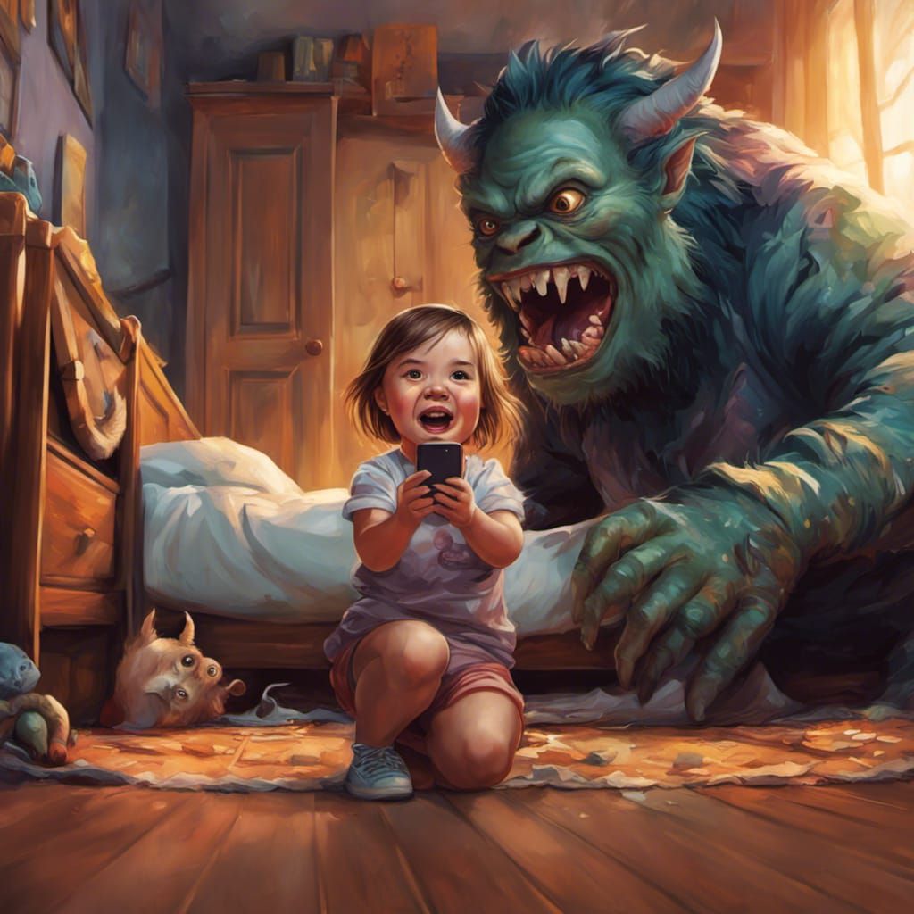 Selfie with the Monster from under the bed  by @BetaPrime