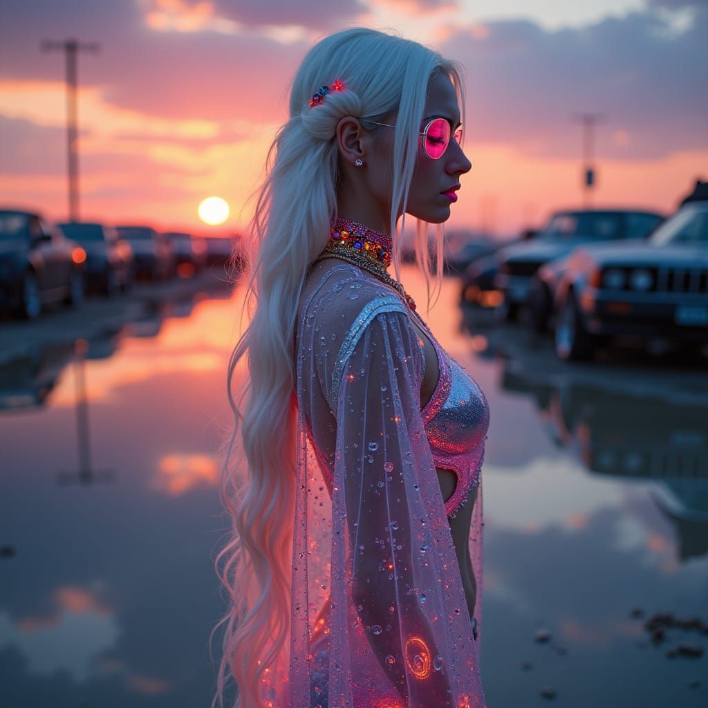 Epic Reflecting Mirror Scene - Full body portrait of Epic Be...