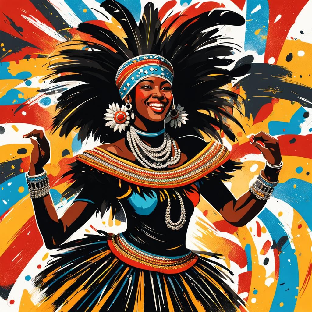 Candombe Dancers In Montevideo Carnival. - Ai Generated Artwork 