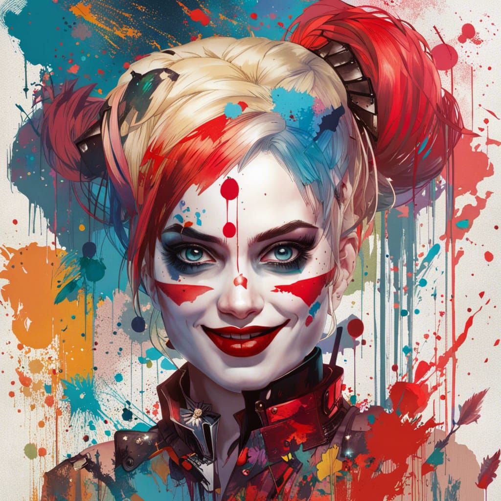 Portrait of Harley Quinn by Awwchang and James Christensen and ...