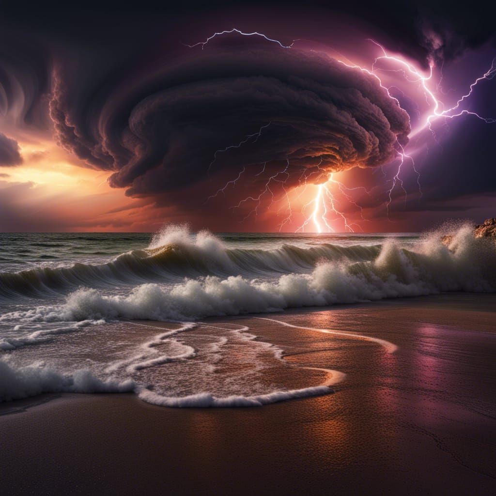  lightning . at sea ..  by @Diellys