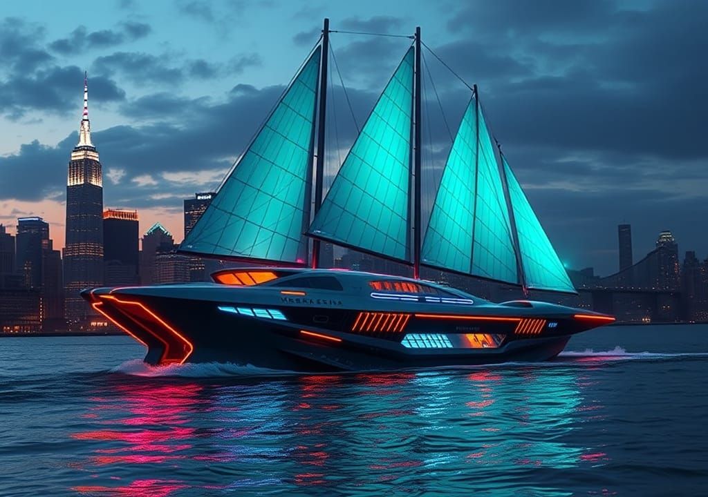 Sci-fi sailing ship