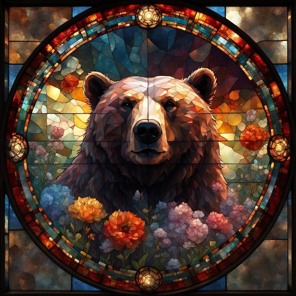 Stained glass Bear  by @Cute dog