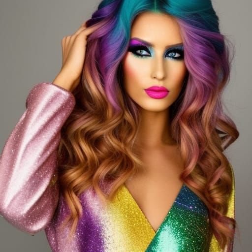 glitter glam AI Generated Artwork NightCafe Creator