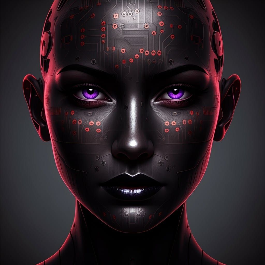 Cybernetic Humanoid in matt Black