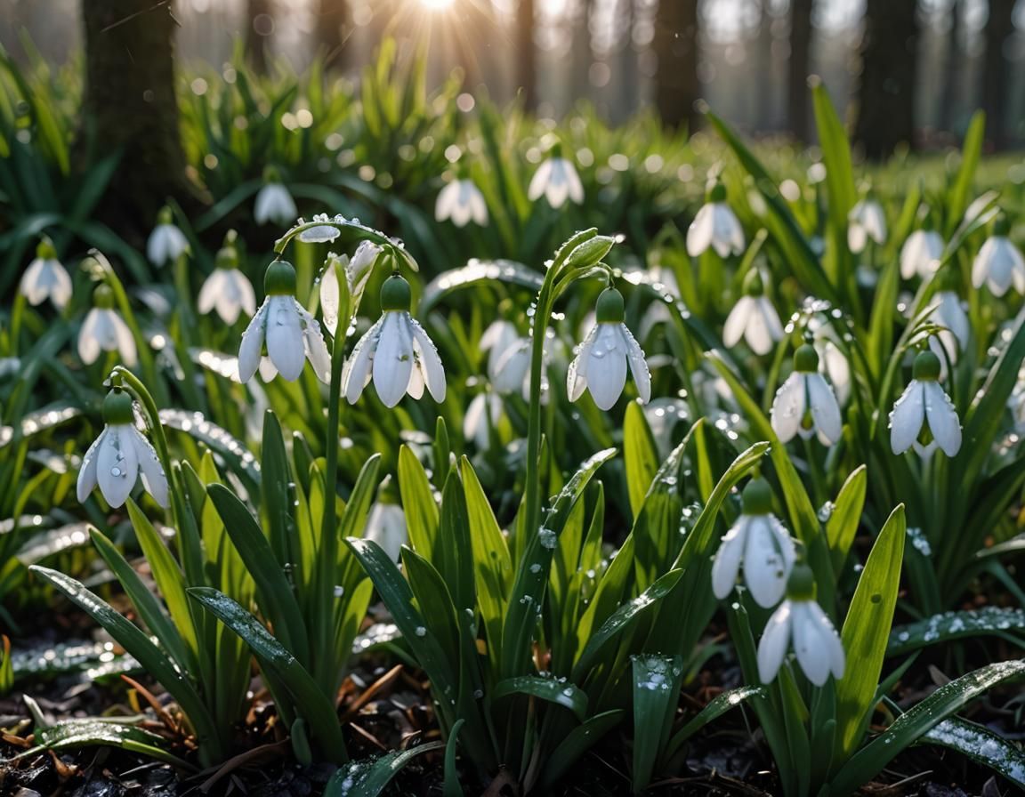 Snowdrops - AI Generated Artwork - NightCafe Creator