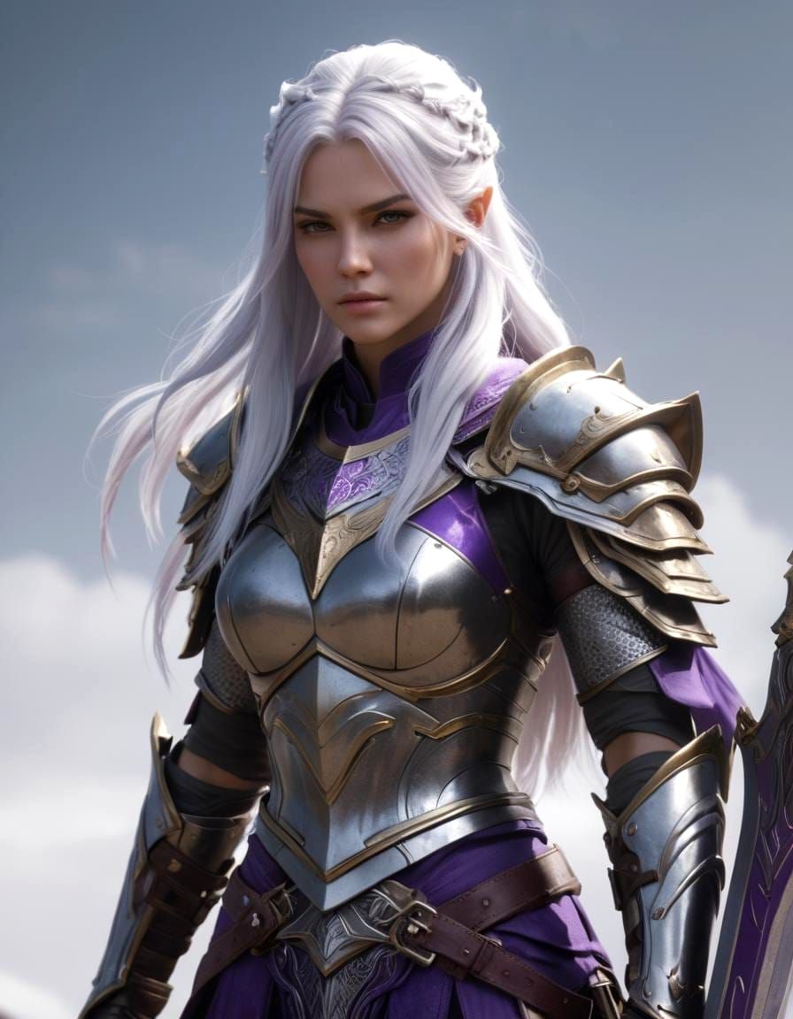 Female Warrior in Purple Armor: Unreal Engine 5.4 Metahuman