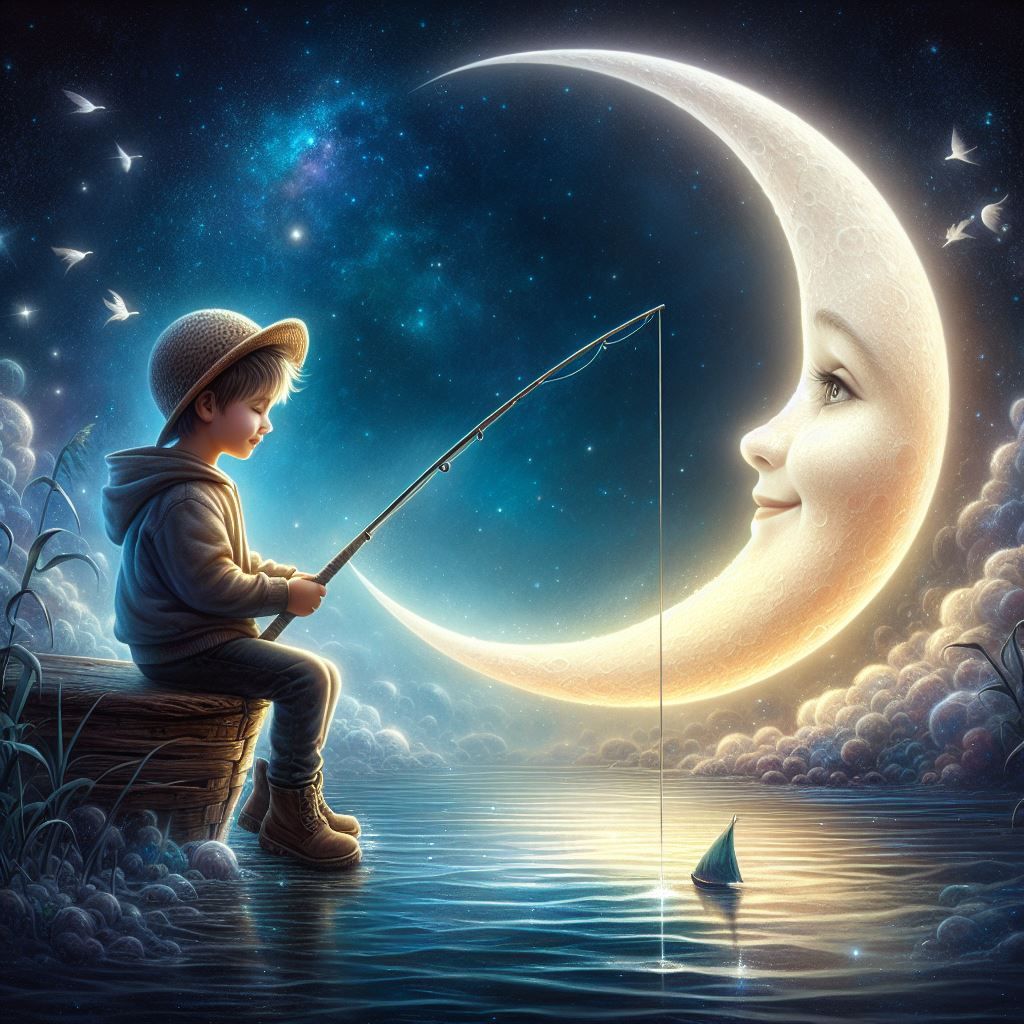 Fishing in the Moonlight  by @Shywolf