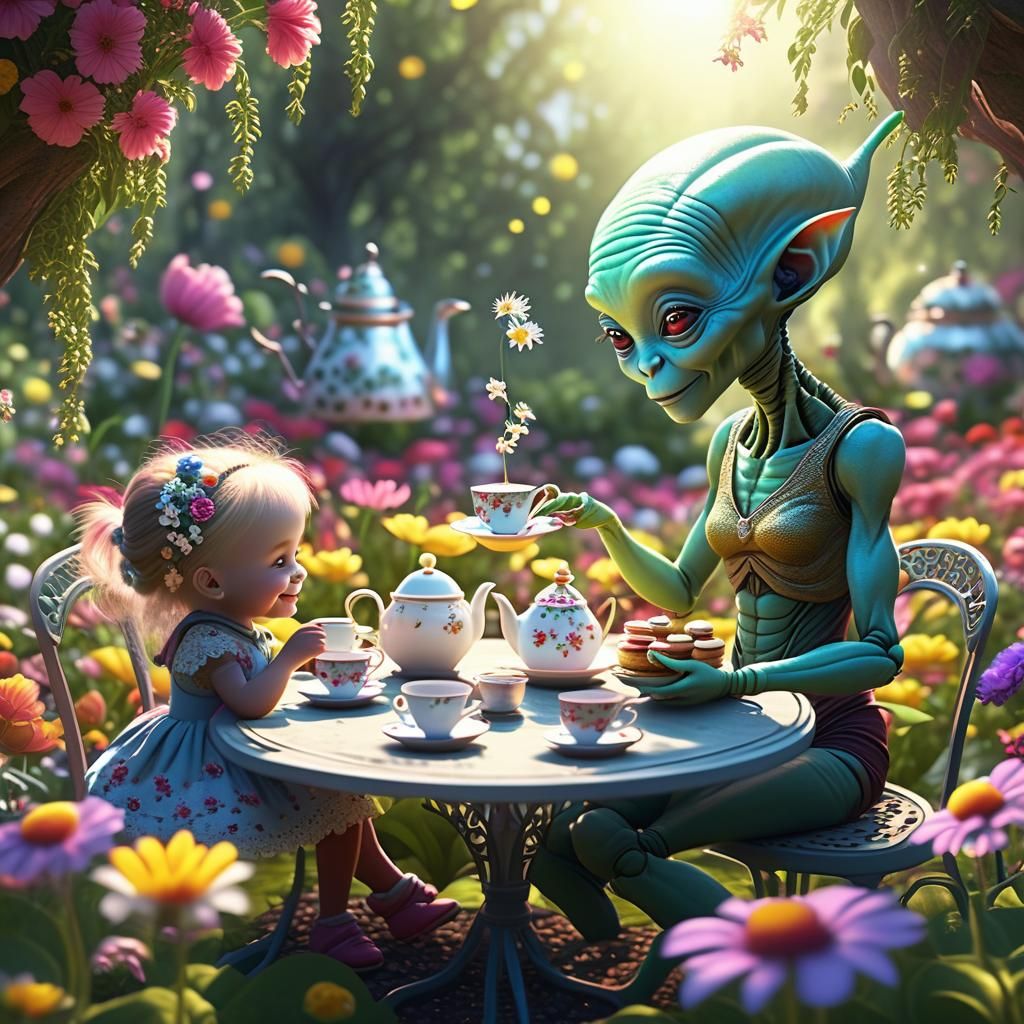 Alien teaparty..  by @Andrea