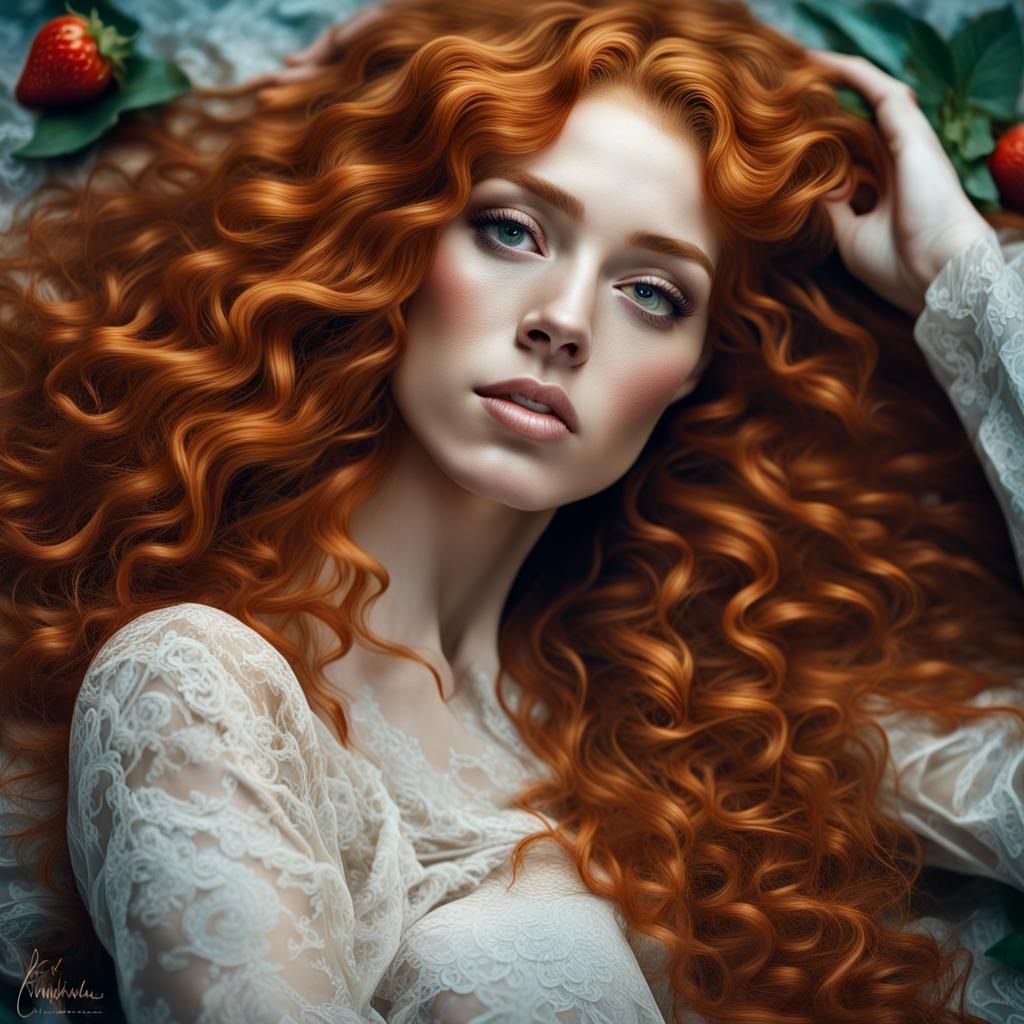 Ginger curly hair - AI Generated Artwork - NightCafe Creator