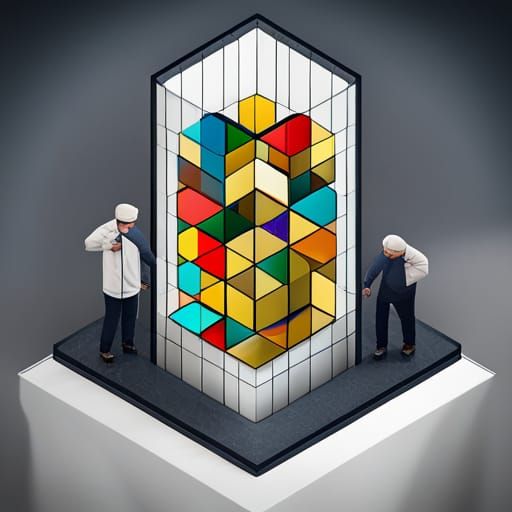 They are trying to figure out this.. wierd Rubik cube