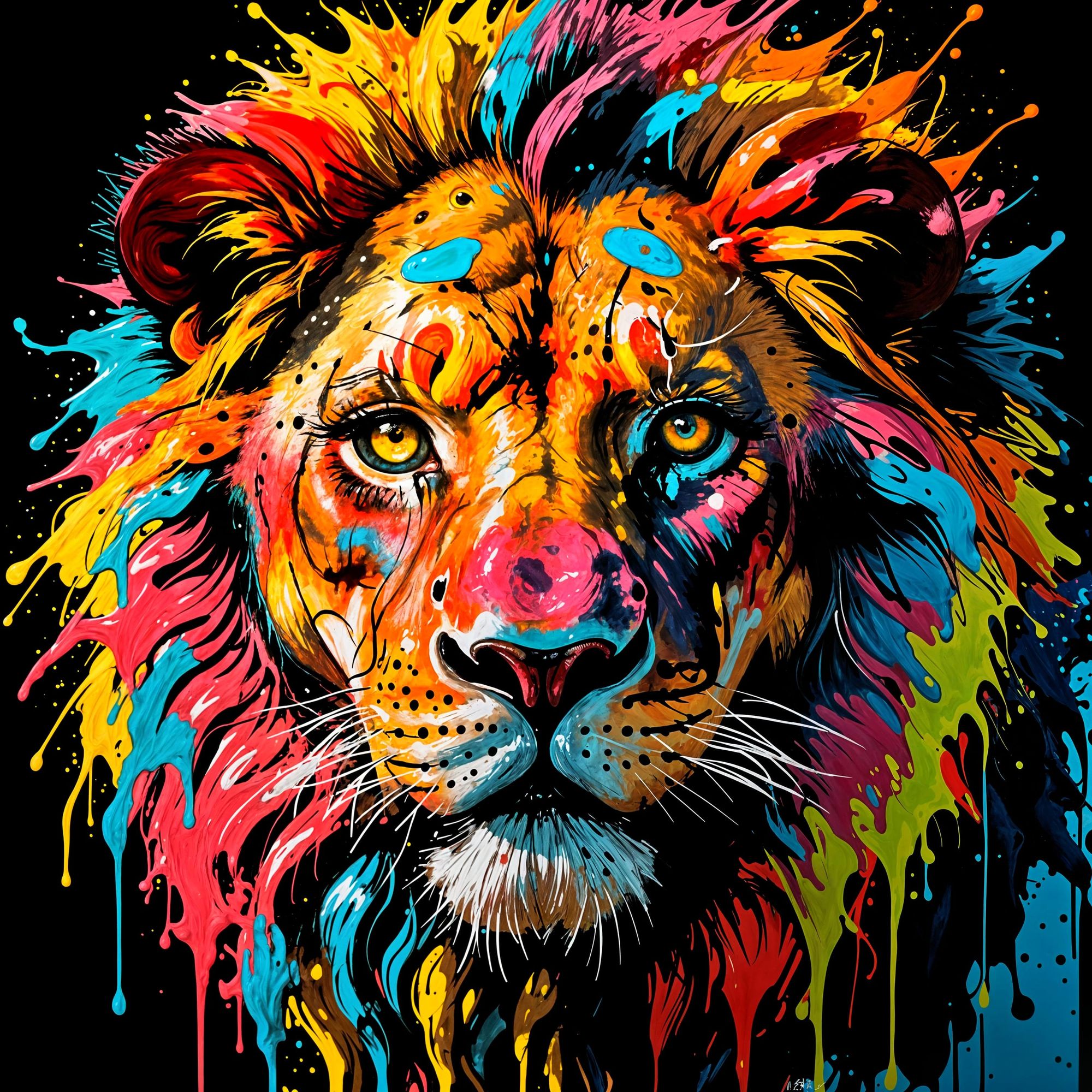 Dripping Paint Lion