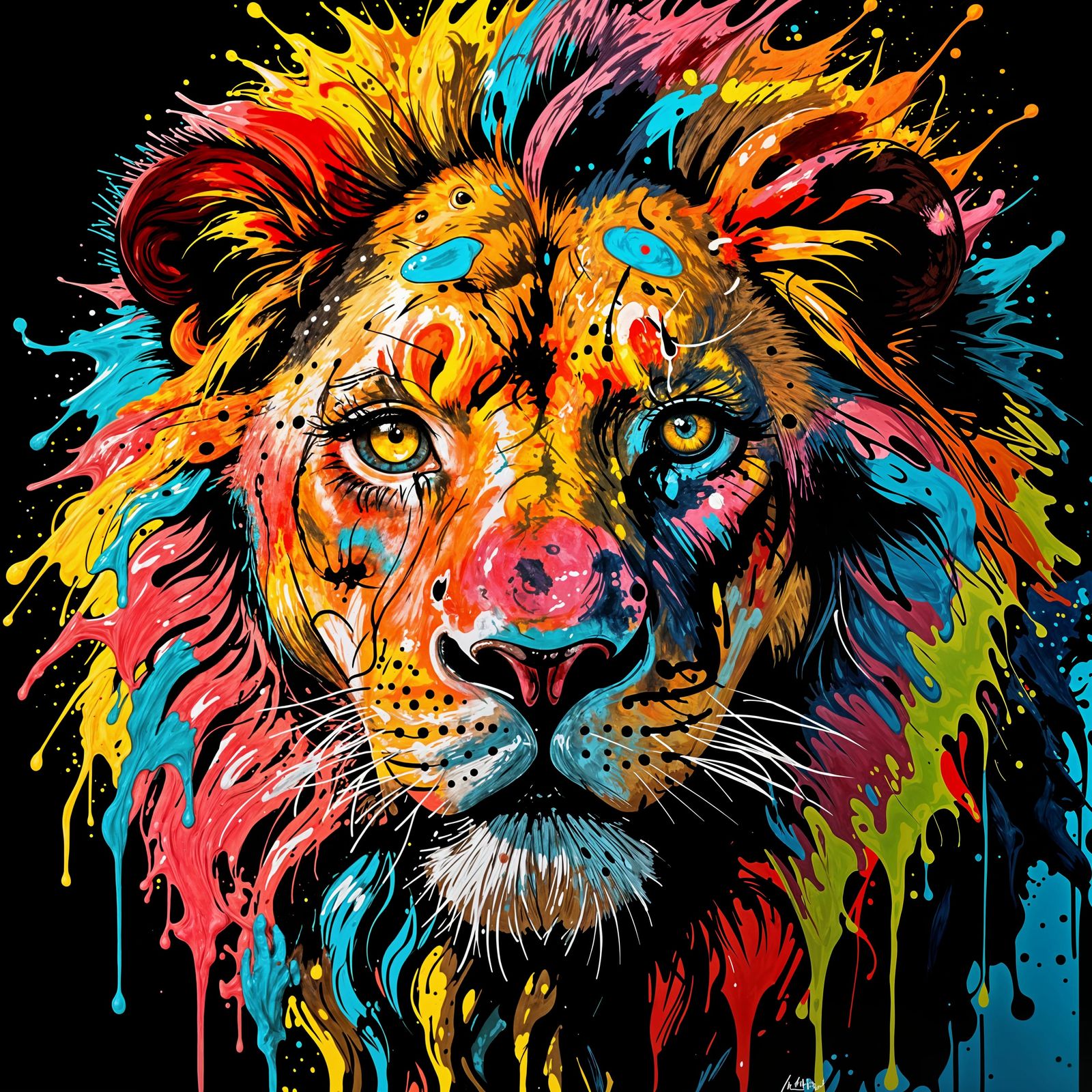 Dripping Paint Lion  by @JenG