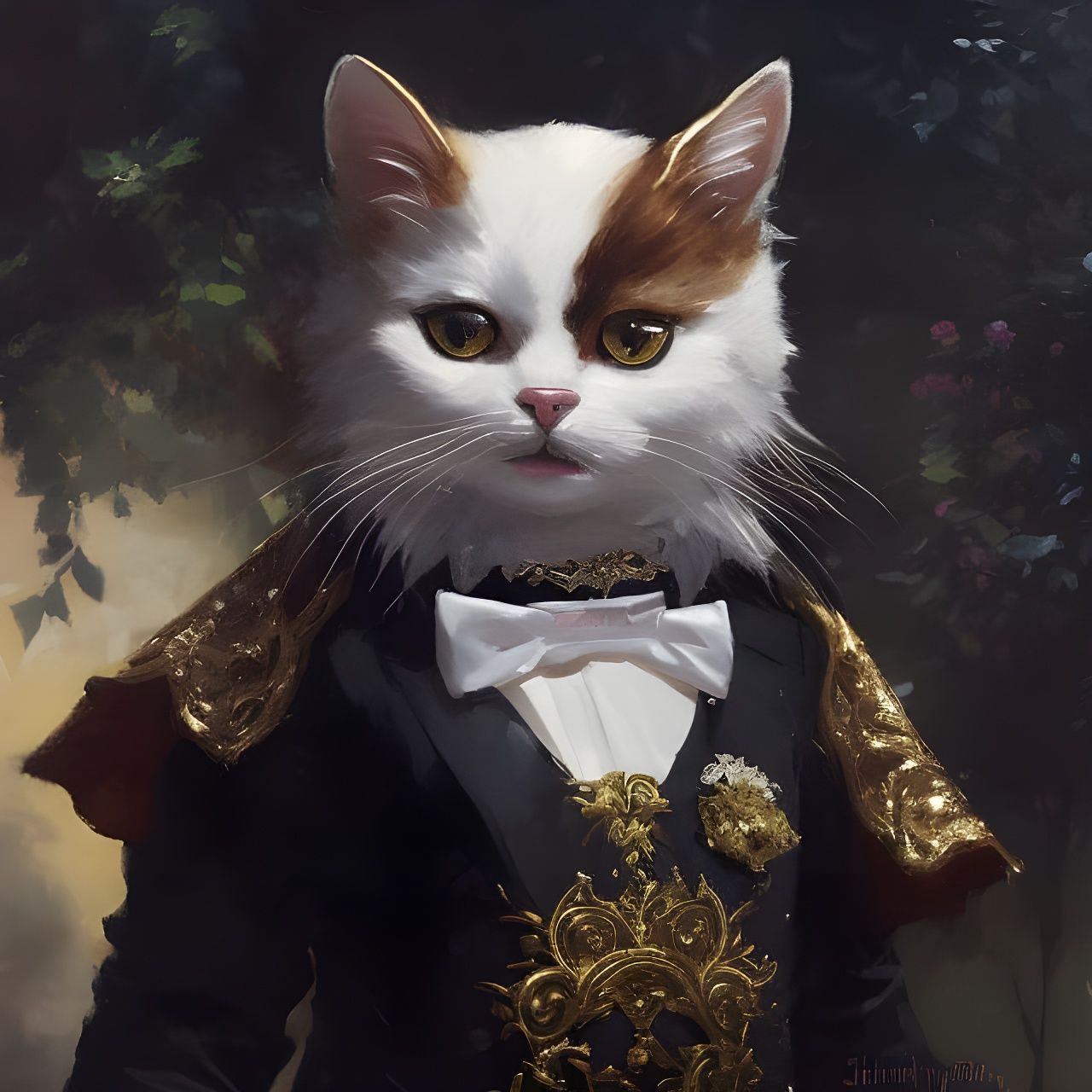 cute cat wearing coat and tie : r/nightcafe