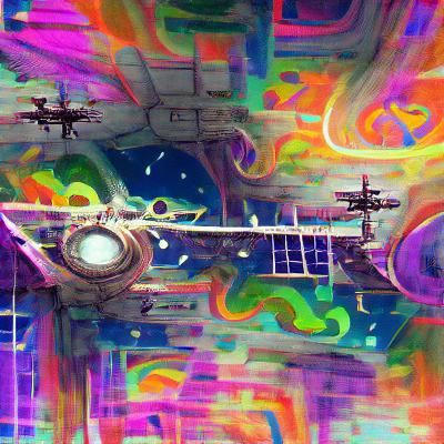 Space station sketch psychedelic