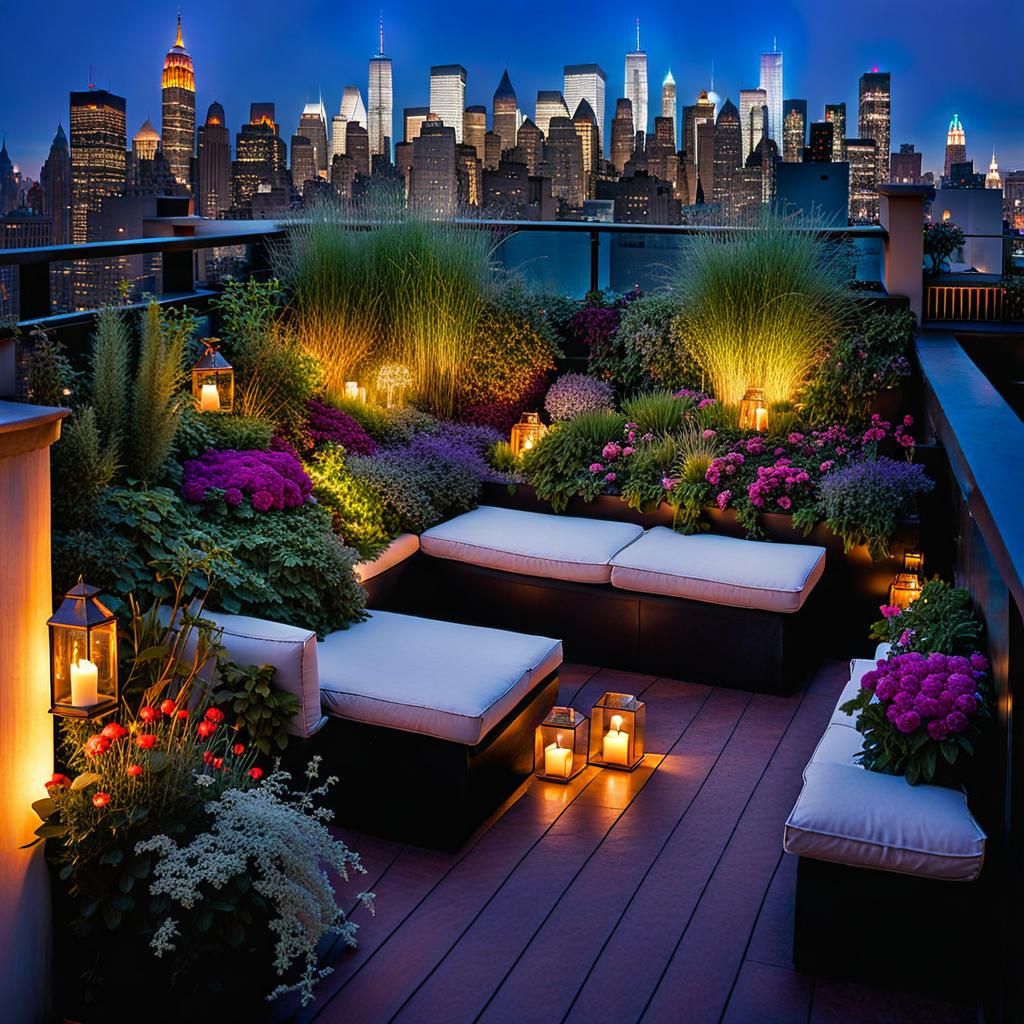 Fantasy rooftop garden  by @amethistos