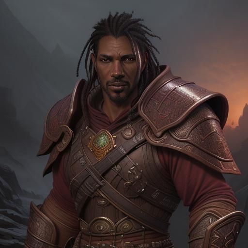 Redguard male; WIP elder scrolls redguard, portrait - AI Generated ...