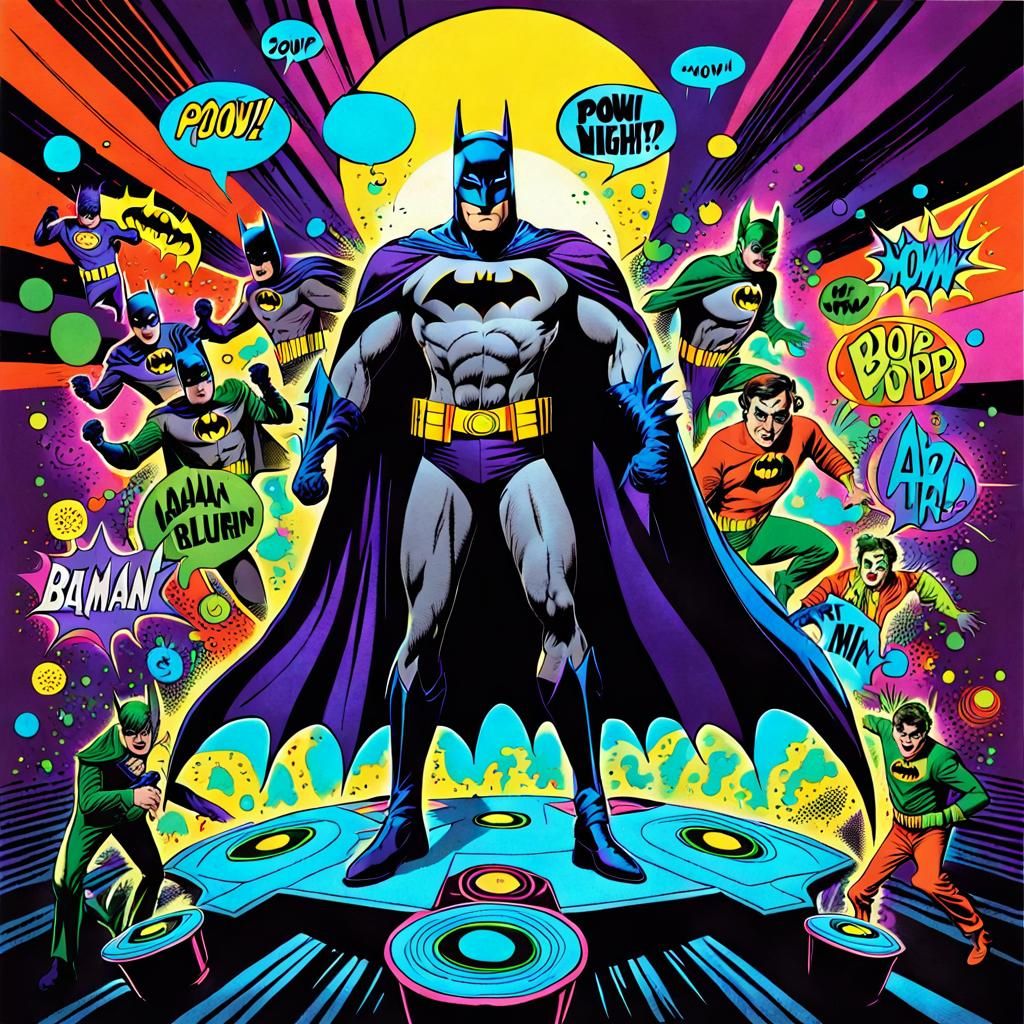 psychedelic 1966 Batman going insane on the dance floor and fighting ...