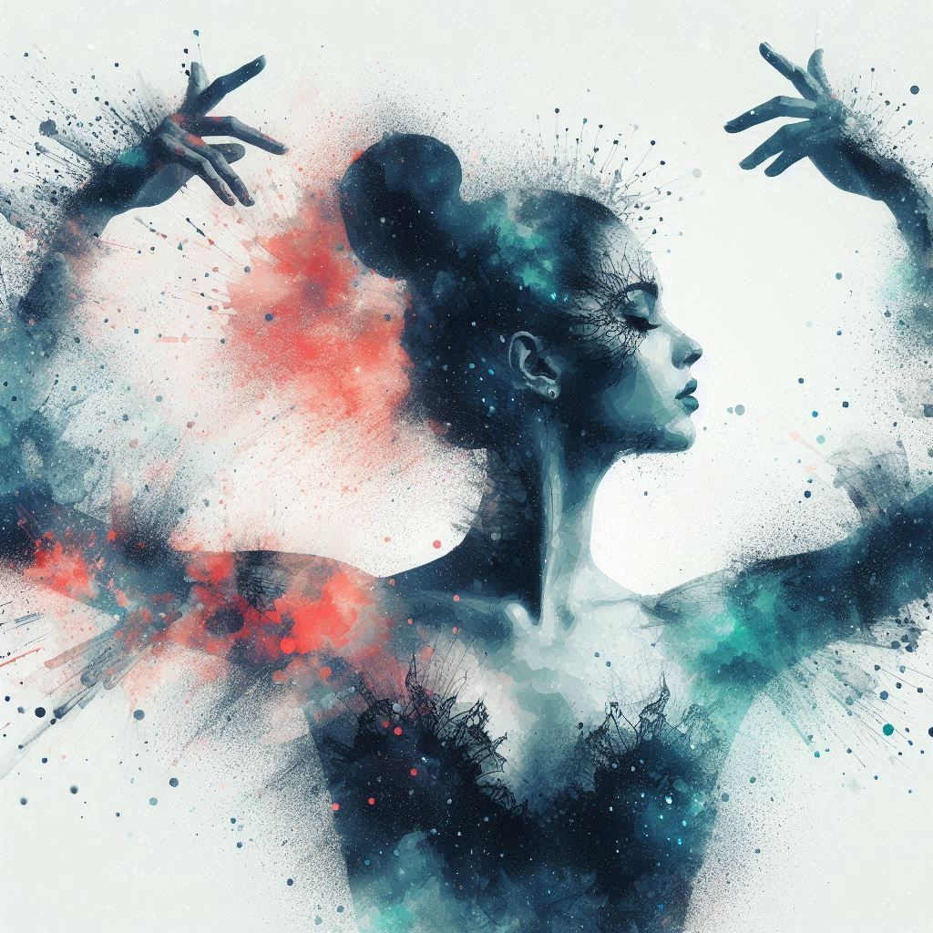 double exposure beautiful fantasy DALL-E 3 portrait landscap...