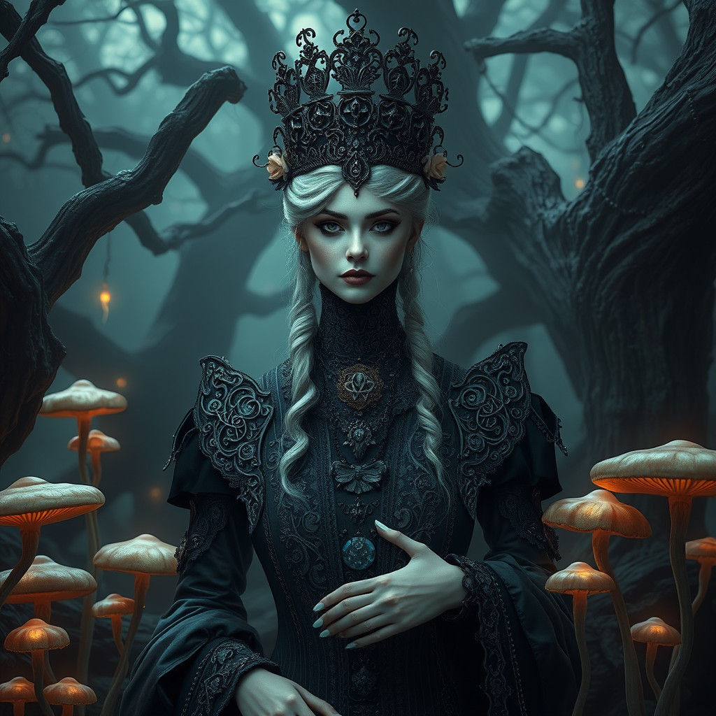 Gothic Queen in Mystical Twilight Realm