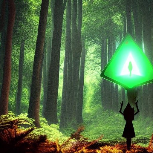 Alien searching forest for sign of life