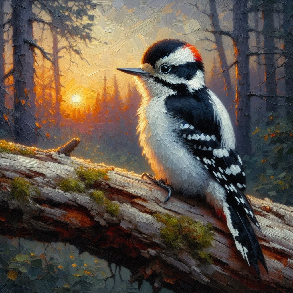 Downy Woodpecker  by @Coffeemilk